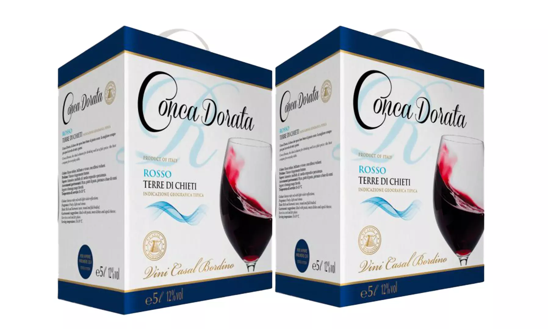 1, 2 o 4 confezioni da 3 o 5 L di vino Cantina Casalbordino