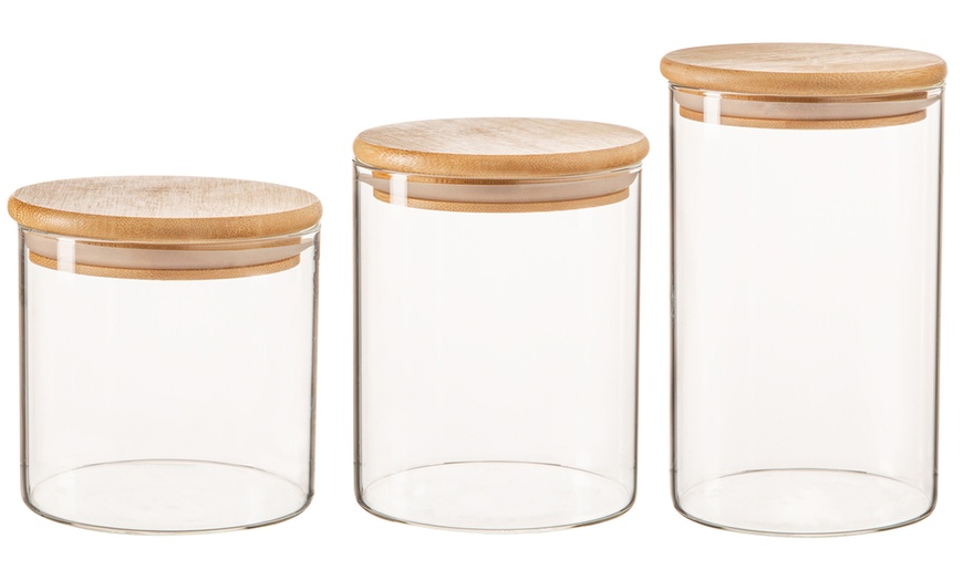 One or Three Scandi Storage Jars with Wooden Lids | Groupon Goods