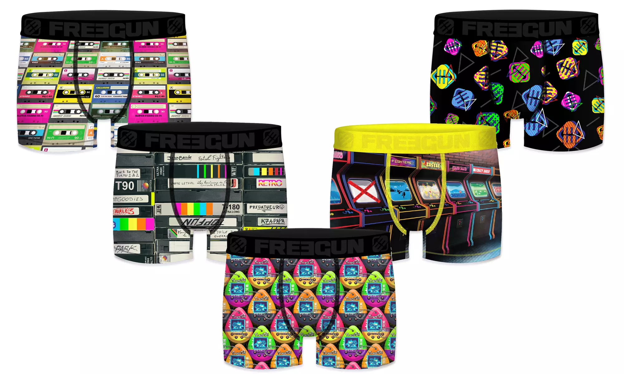 Pack 5 Boxers pour Homme de la marque Freegun collection Fluo - Primary Image