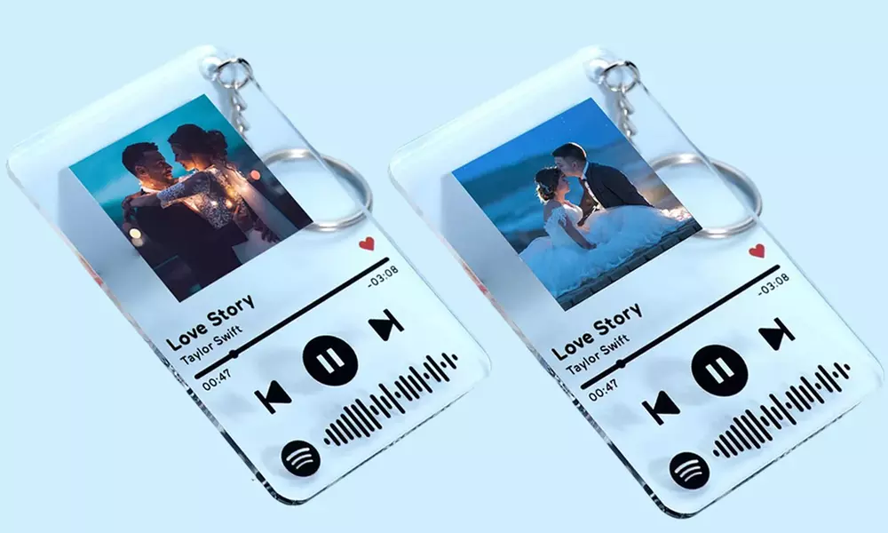 One or Two Custom Acrylic Spotify Keychains from Justyling (Up to 83%Off) - Primary Image