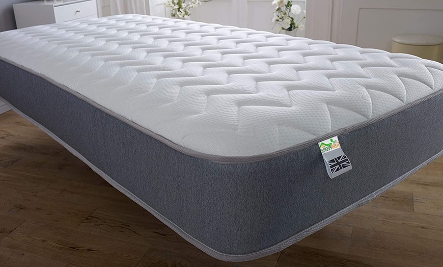 Image 2: Grey Memory Sprung Open Coil Zig-Zag Mattress