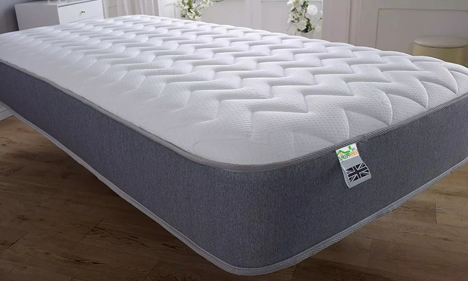 Grey Memory Sprung Open Coil Zig-Zag Mattress