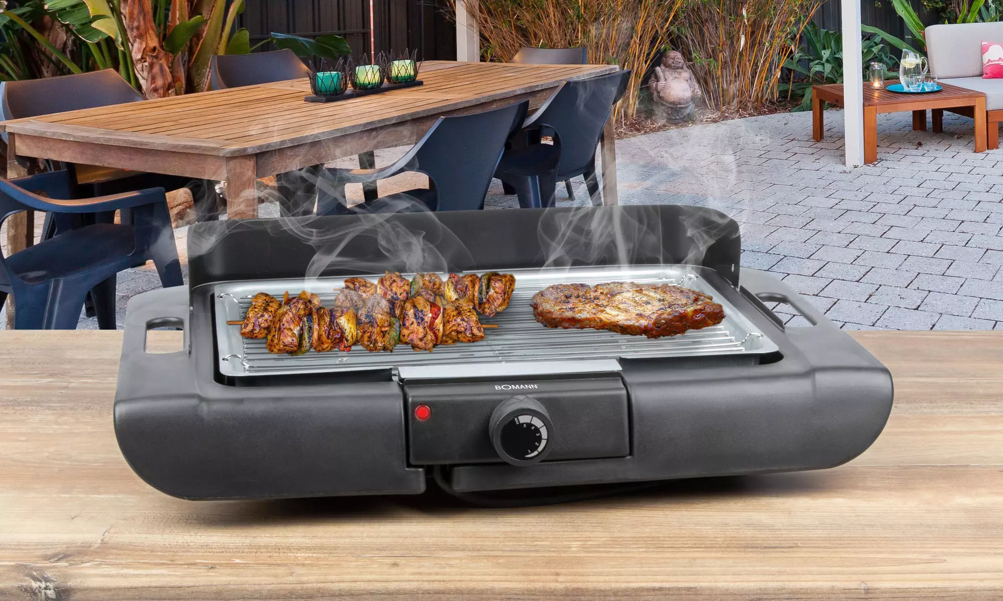 Grill électrique de table en acier inoxydable 2000 W de Bomann - Primary Image