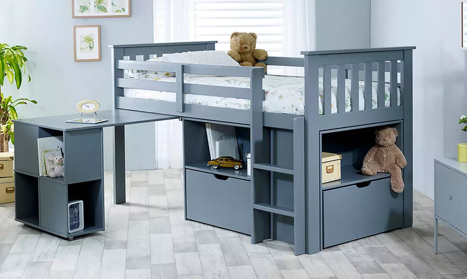Children's Mid Sleeper Bed with Optional 3ft Mattress With Free Delivery - Primary Image