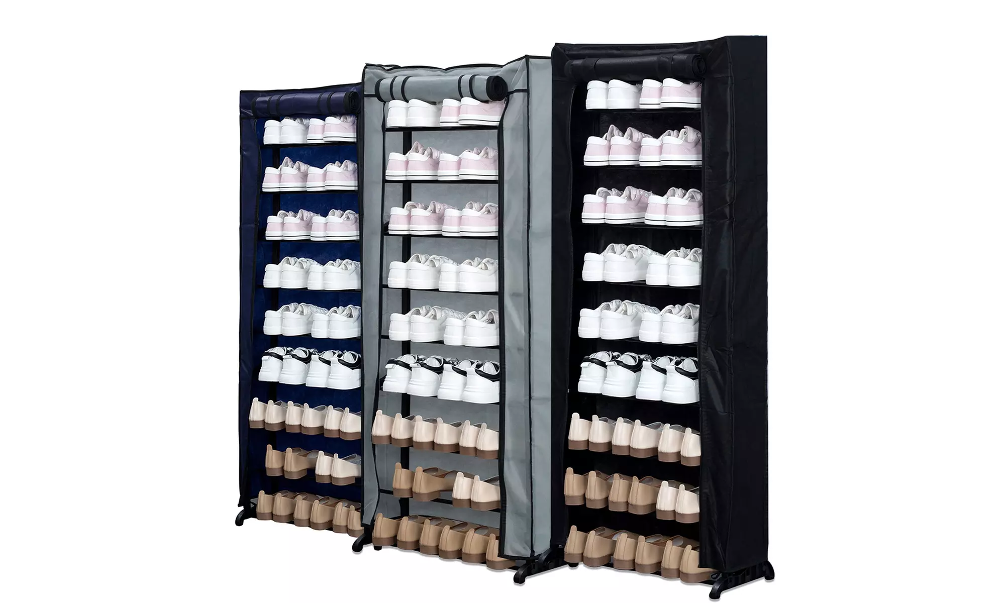 Étagère à chaussures à 9 niveaux avec housse de Herzberg, modèles au choix - Primary Image