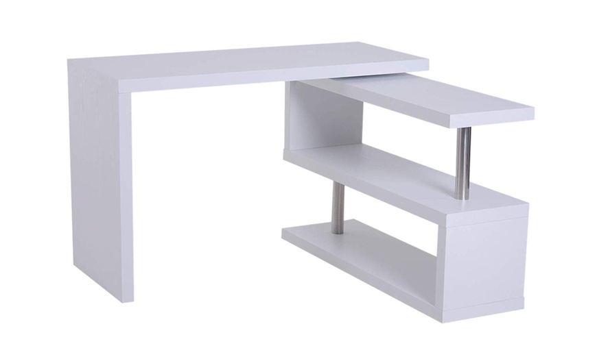 Image 3: Homcom Desk with Shelves Unit