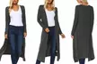 Isaac Liev Everyday Essential Women's Lightweight Extra Long Cardigan. Plus Sizes Available. - Second Medium