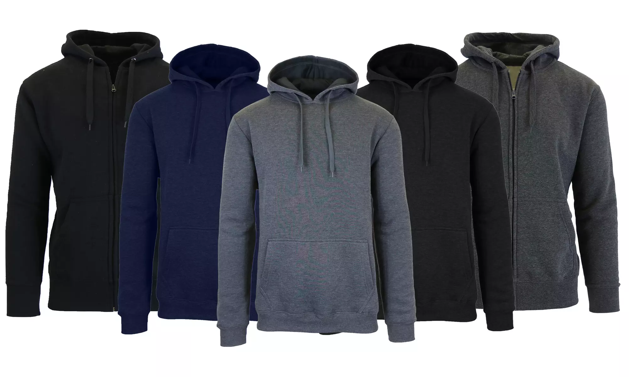 4-Pack Men's Fleece-Lined Pullover or Zip-Up Hoodie (M–2XL) - Primary Image