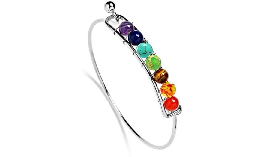 Image 2: Seven-Chakra Bangle Bracelet