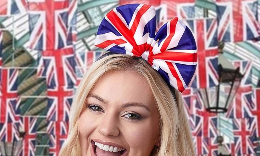 Image 1: Up to Four British Flag Bow Headband