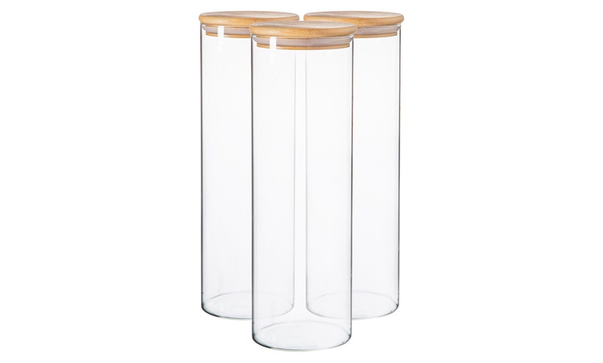 Image 2: Three-Piece Argon Tableware Scandi Glass Storage Jars