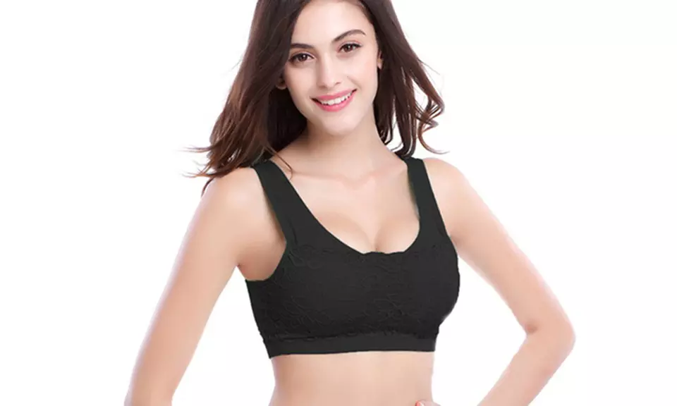 Pack de 3 ou 6 brassières confortables en dentelle jusqu'au 2XL - Second Medium