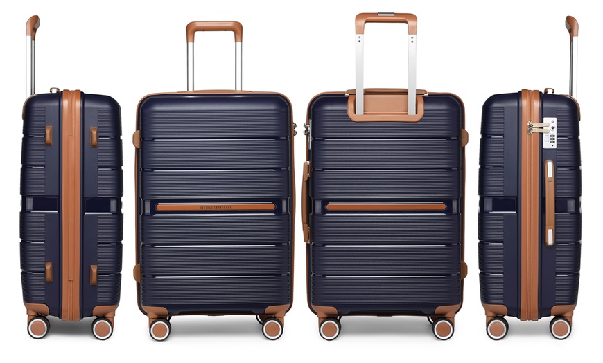 Image 23: One or Three Kono Hard Shell PP Suitcases