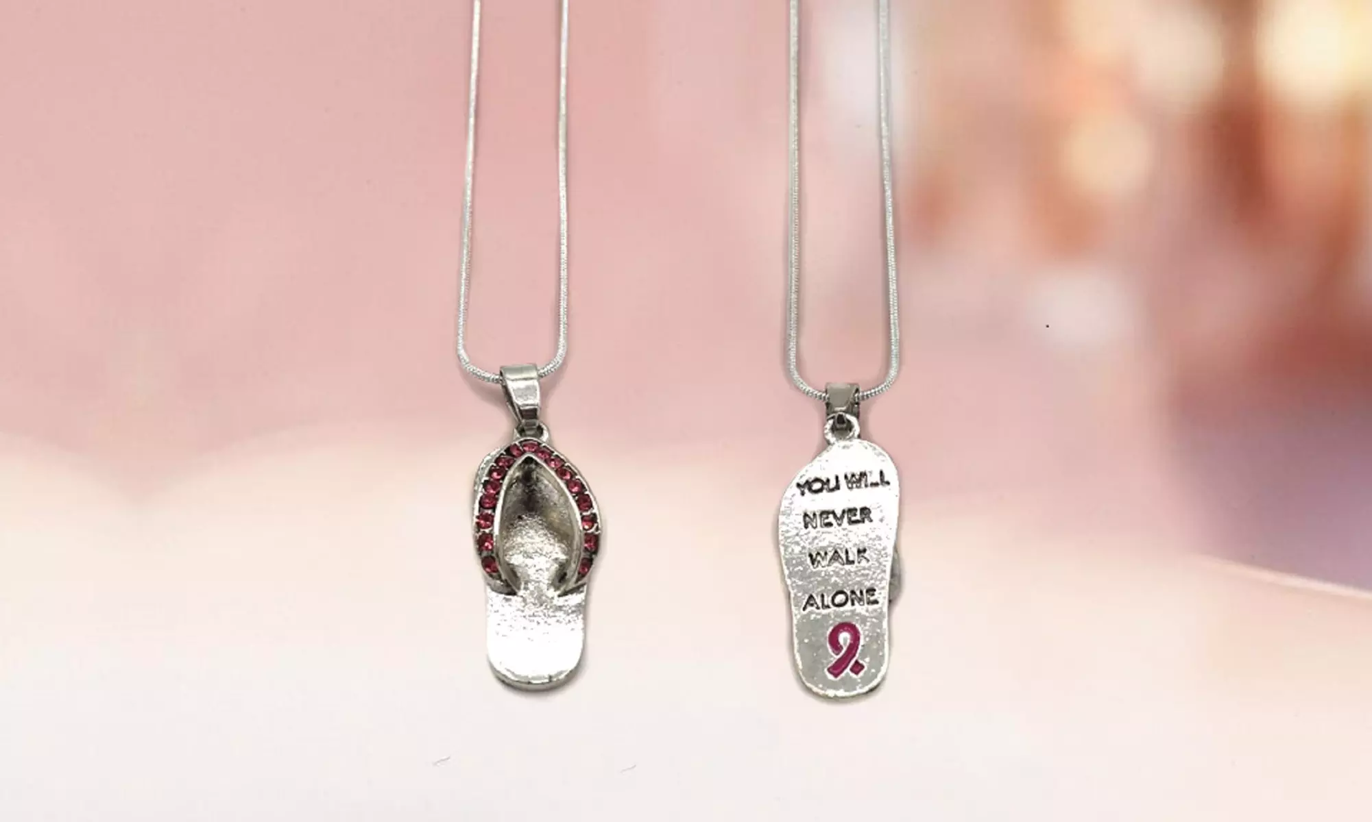 Show Your Support Necklace for Breast Cancer Awareness from Novadab (83% Off) - Primary Image