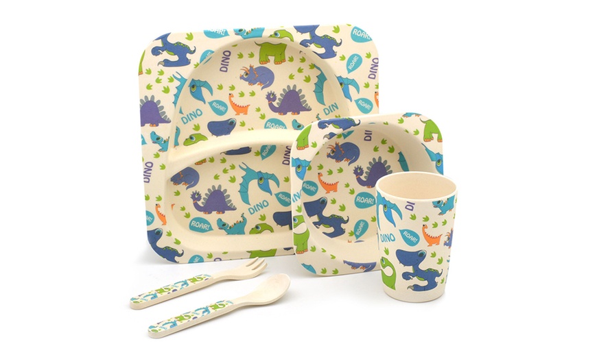 Image 3: Kids' 5-Piece Bamboo Dinner Set