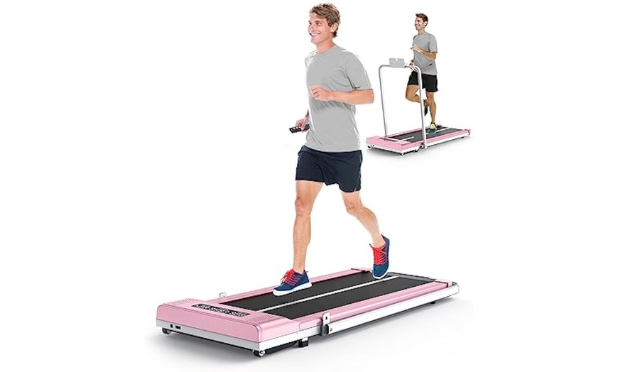 Image 3: Two-in-One Foldable Treadmill with Bluetooth Speaker