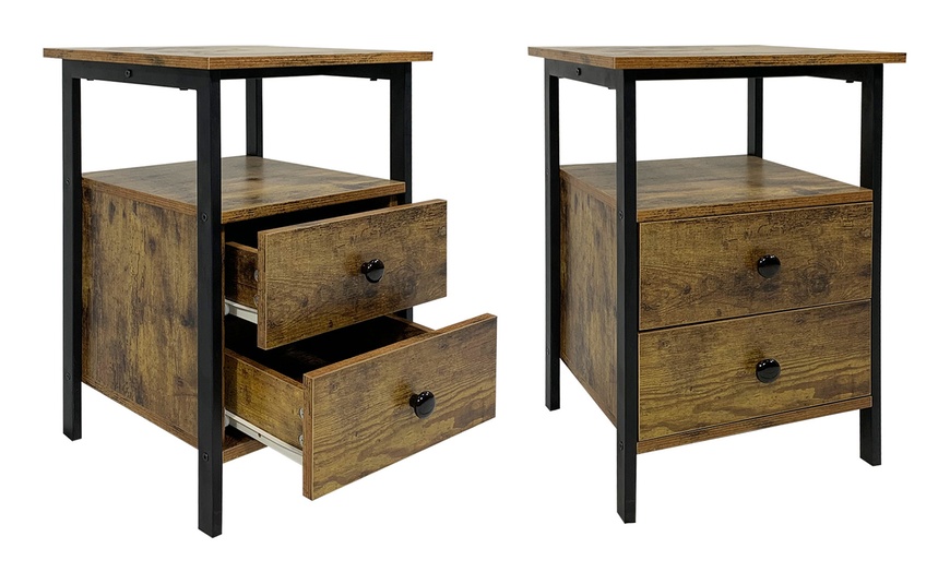 Image 3: Industrial Style Bedside Table