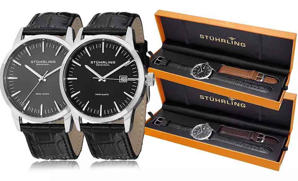 Stührling Original Men's Classic Watch with Leather Strap. Multiple Styles Available. Free Returns. - Primary Image