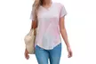 Reflection Women's Tie-Dye Loose-Cut V-Neck Tee. Plus Sizes Available. - Image 7