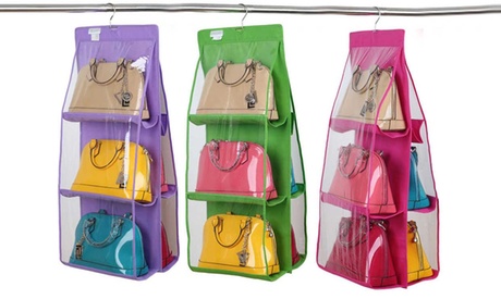 Set di 2 o 3 appendi borse salva spazio con 6 tasche