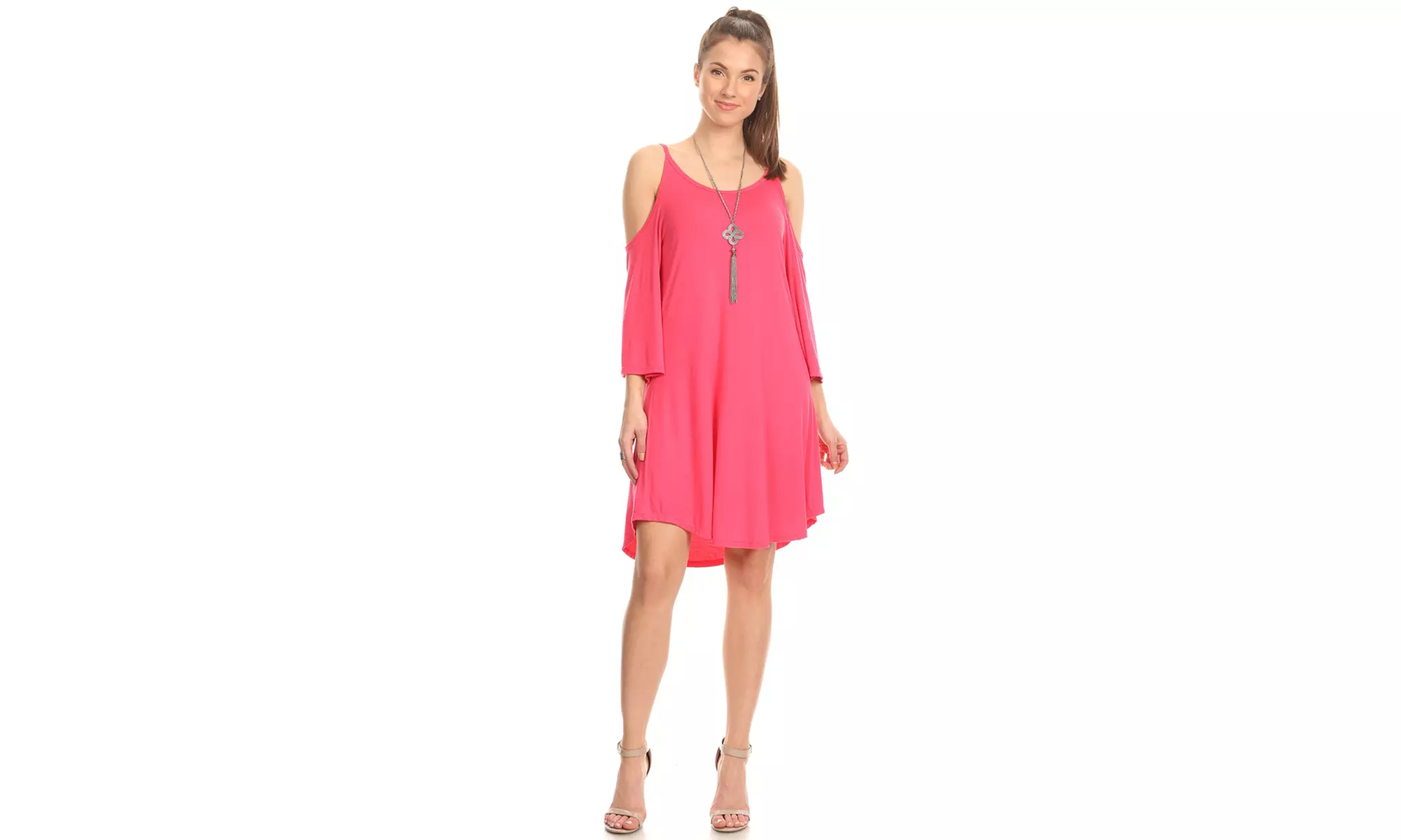 Nelly Women's Open-Shoulder Tunic Dress; Plus Sizes Available - Second Medium