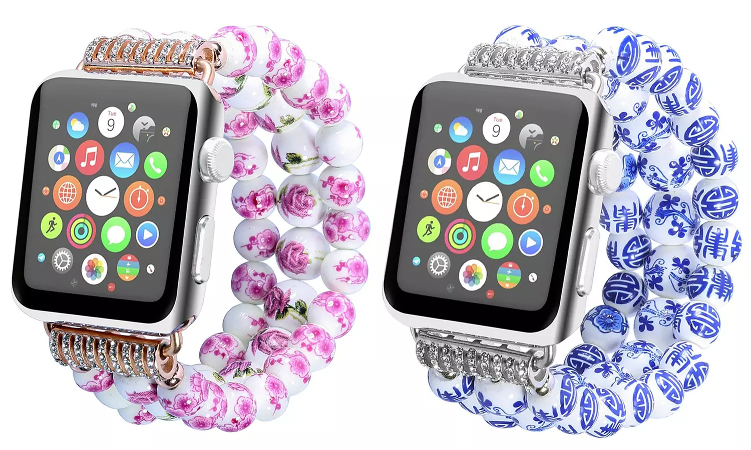 Painted Ceramic Beads Fashion Bracelet Band for Apple Watch Series 1, 2, 3, 4 & 5 - Primary Image