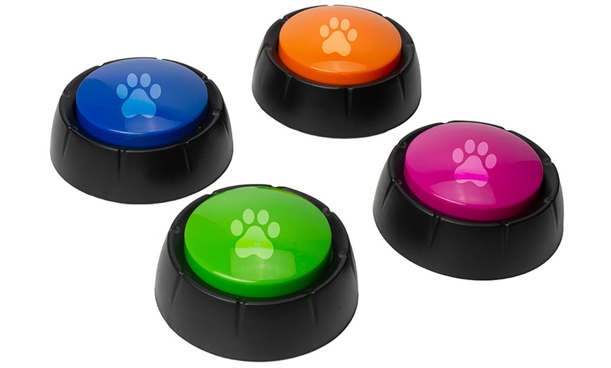 Image 2: #winning set of 4 Recordable Dog Training Buttons