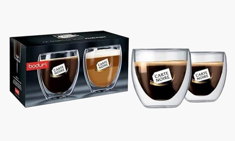 Groupon Unisex Bodum Carte Noire Double-Wall Glass Cup Set: 2-Piece Set 350Ml