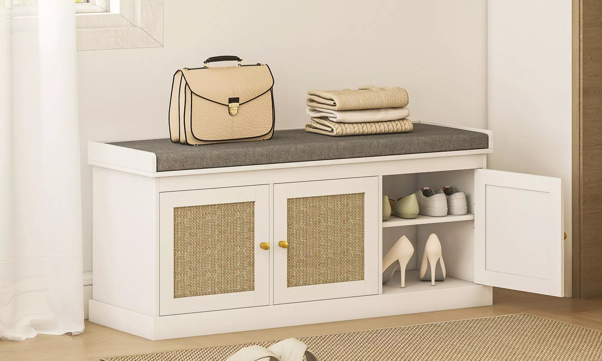 HomCom Shoe Storage Bench - Primary Image