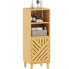 Image 9: Homcom Bamboo Bathroom Under Sink Cabinet with Adjustable Shelf