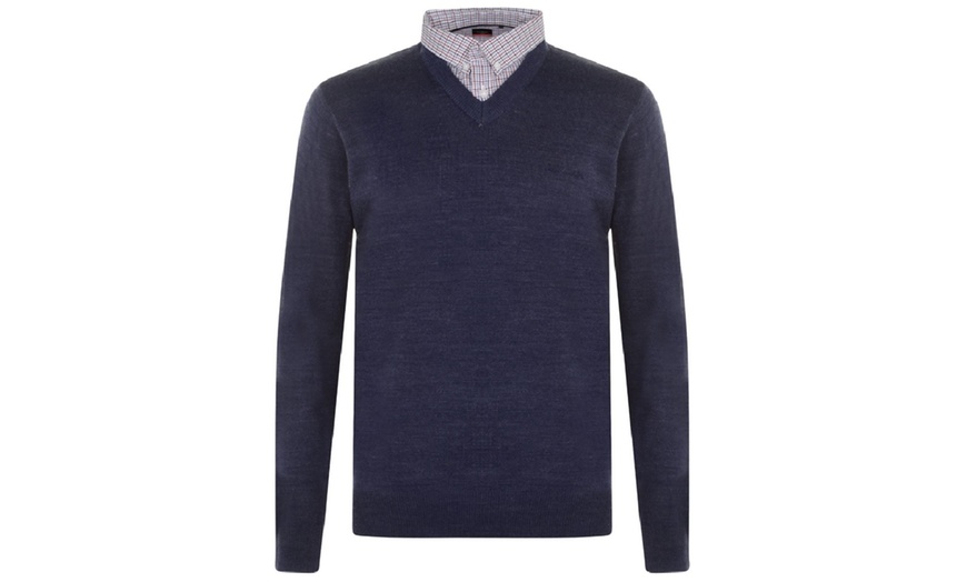 Image 5: Pierre Cardin Mock V-Neck Jumper