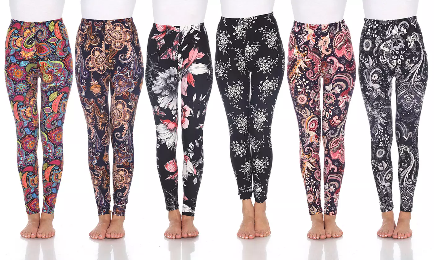 Women's One-Size Soft Cozy Printed Leggings. Plus Sizes Available. - Primary Image