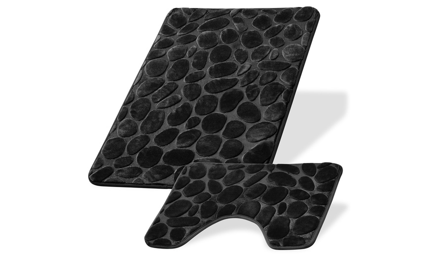 Image 3: Two-Piece Pebbles Bath Mat Set