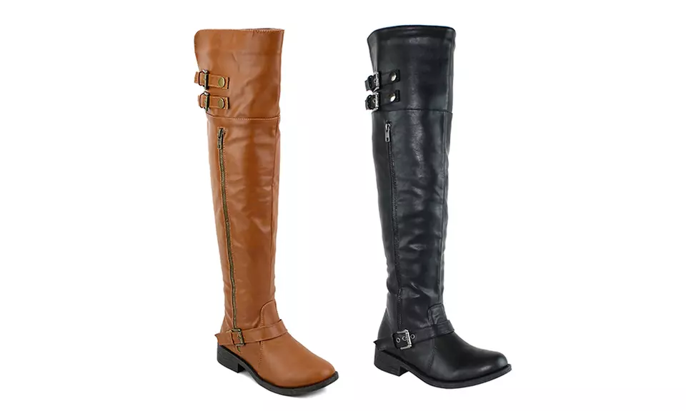Olivia Miller Lafayette Over the Knee Multi Buckle Boots - Primary Image