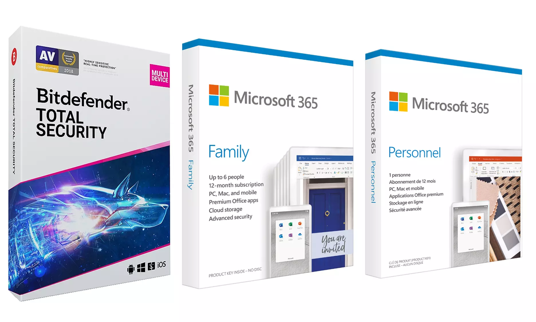 Microsoft Office 365 Personnel ou Famille avec Bitdefender Total Security - Primary Image
