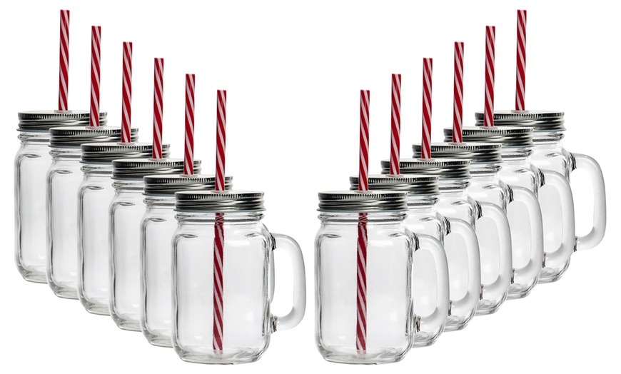 Image 8: Jam Jar Drinking Glasses