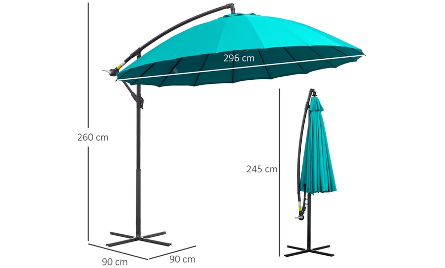 Image 15: Outsunny 3m Shanghai Parasol