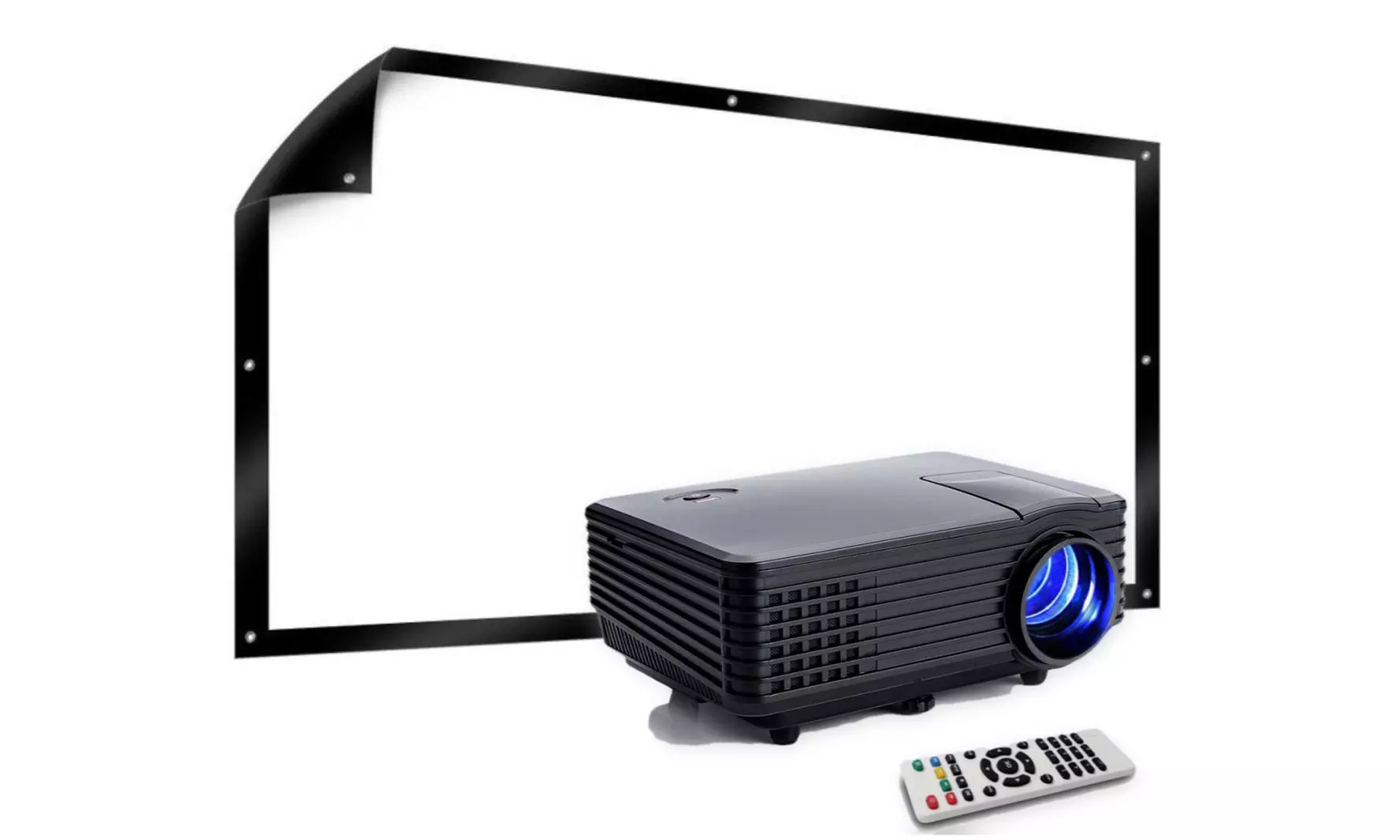 Favi Home or Portable LED Projector with 100" Screen Bundle - Second Medium