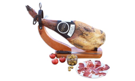 Prosciutto Jamon Serrano o Ibérico disponibili con coltello e supporto in legno opzionali