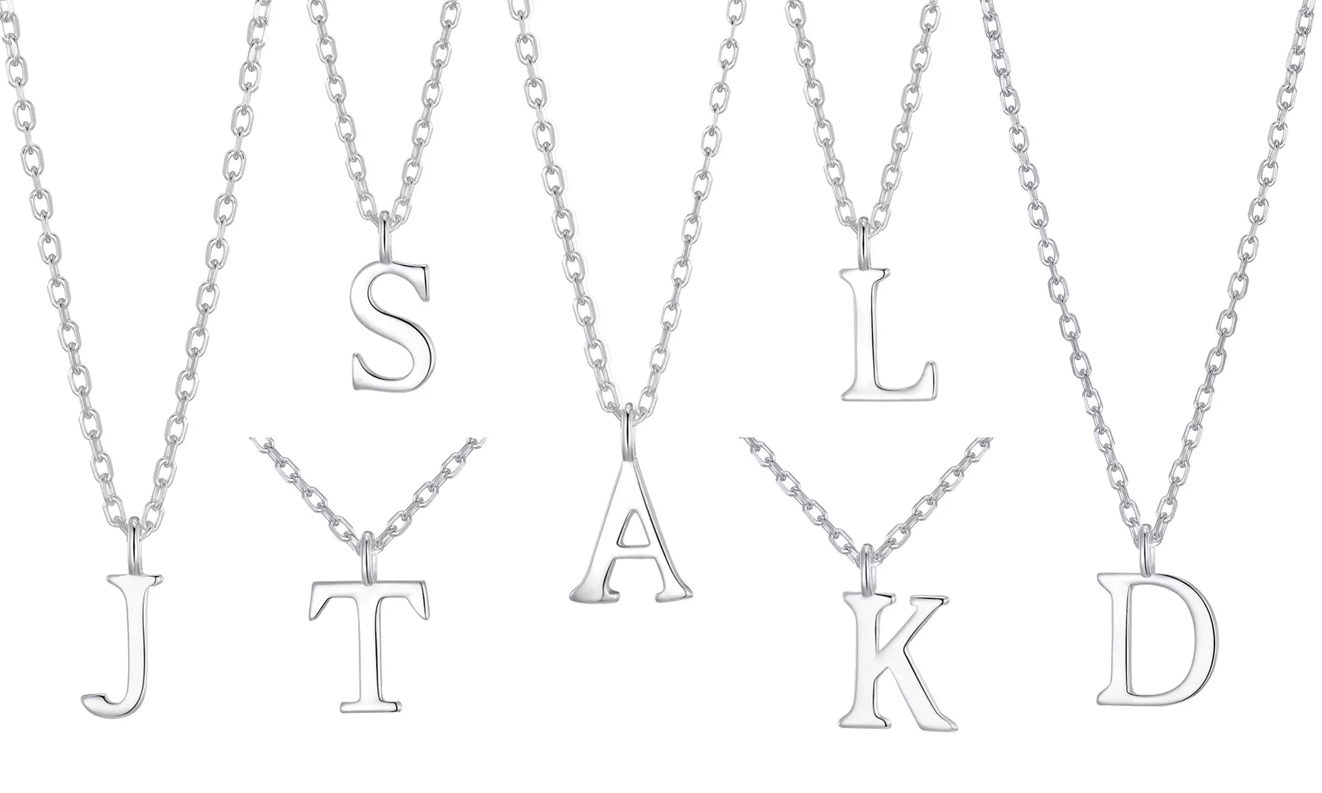 Collier avec pendentif lettre de l'alphabet par Philip Jones - Primary Image