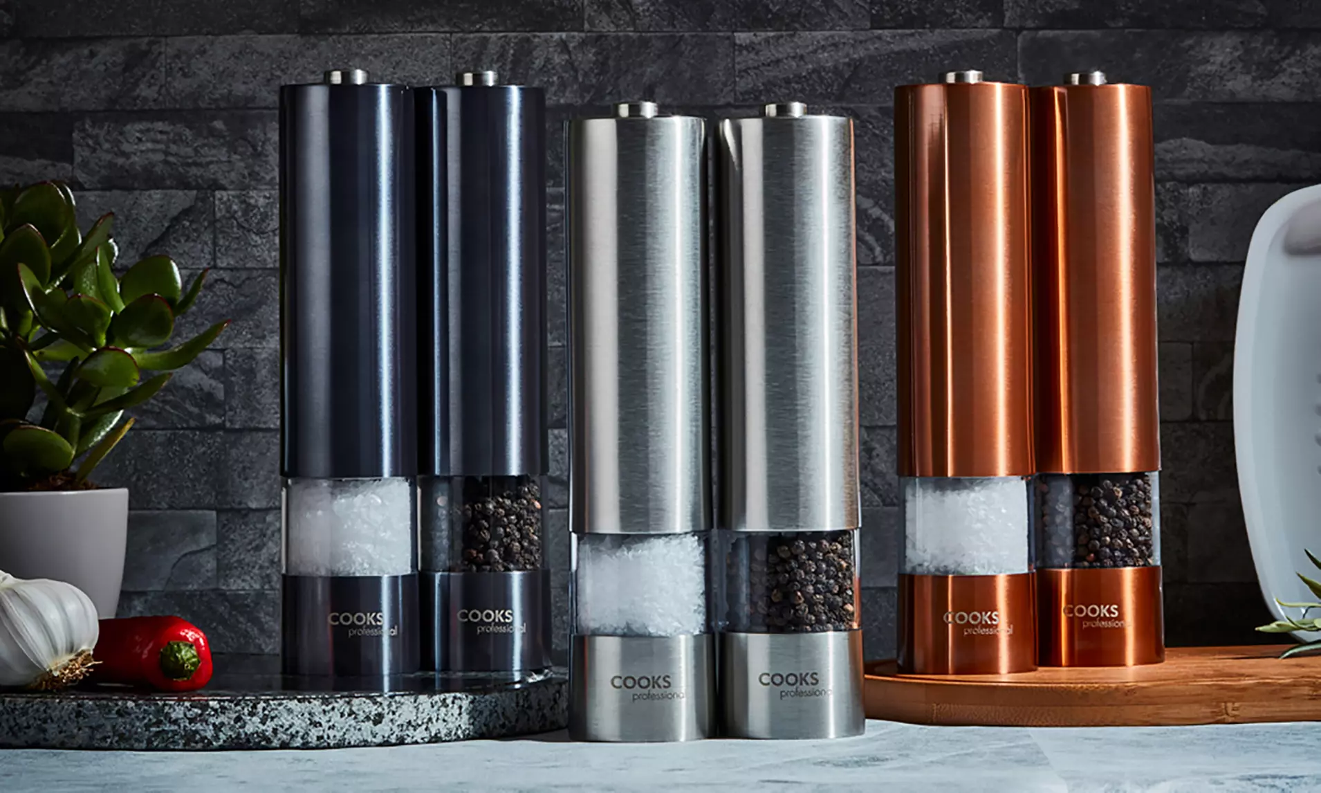 Set de 2 moulins électriques à poivre et sel Cooks Professional - Primary Image