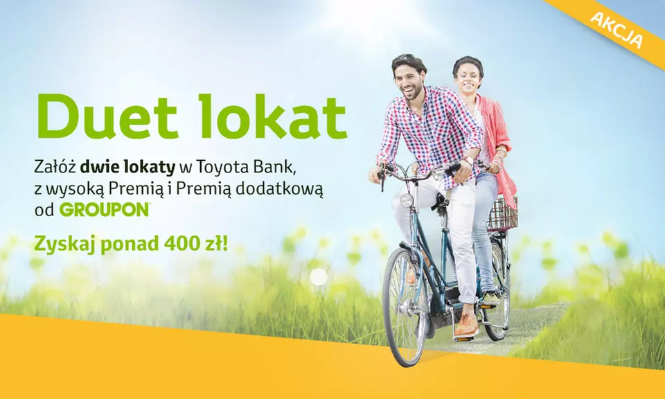 5 zł: Duet Lokat w Toyota Banku z łączną premią 215 zł dla nowych klientów lub 90 zł dla obecnych klientów - Primary Image