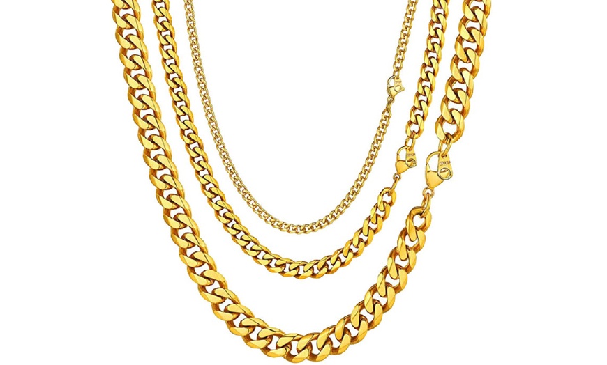 Image 11: Eira Wen Men's Cuban Chain Link Necklace