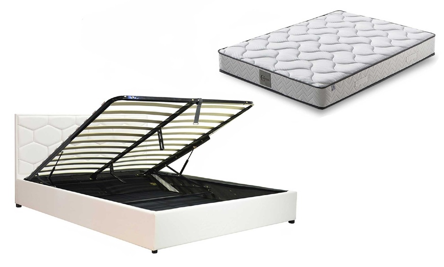 Image 5: Lit coffre Manhattan Simili cuir, matelas ''Cosmos'' en option