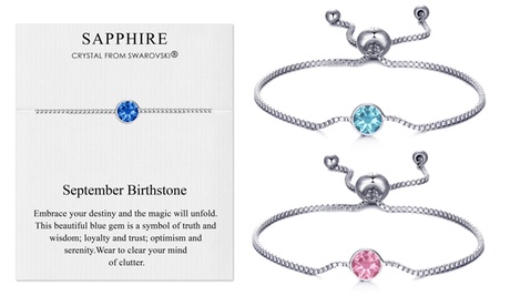 Bracelets de naissance ornés de cristaux Swarovski® sur cartes-cadeaux Philip Jones