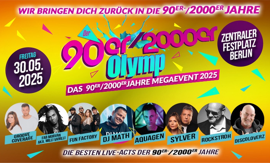 Image 1: 90er / 2000er Olymp 2025: Bis zu 10 Tickets am Fr. 30.05.25 um 18 Uhr