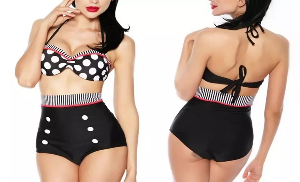 Women's Retro High-Waisted Swimsuits - Second Medium