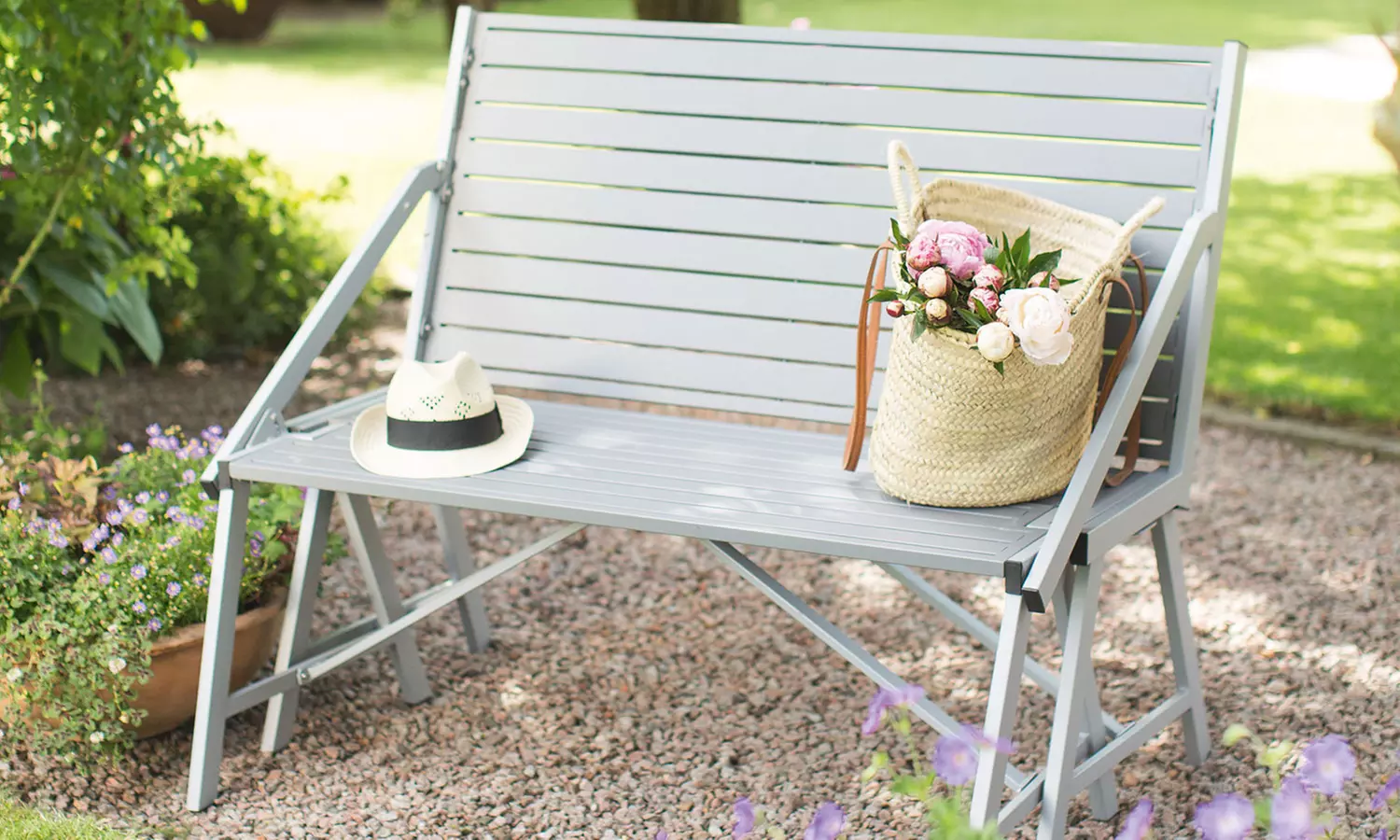 Siena Garden Gartenbank Flip Flop in Anthrazit/Silber - Primary Image