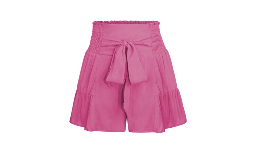 Image 11: Self-Tie Knot Casual Shorts