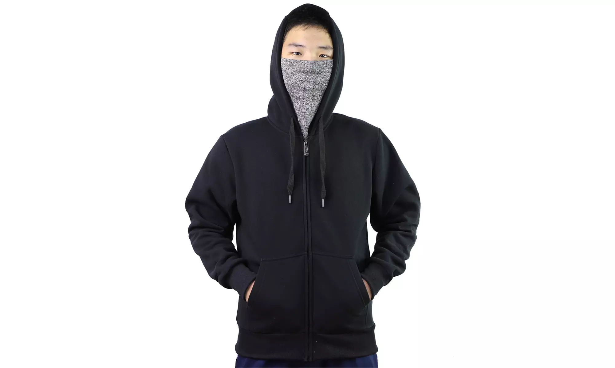 LeeHanTon Men's Hoodie with Built-in Face Cover (S-2XL) - Image 5